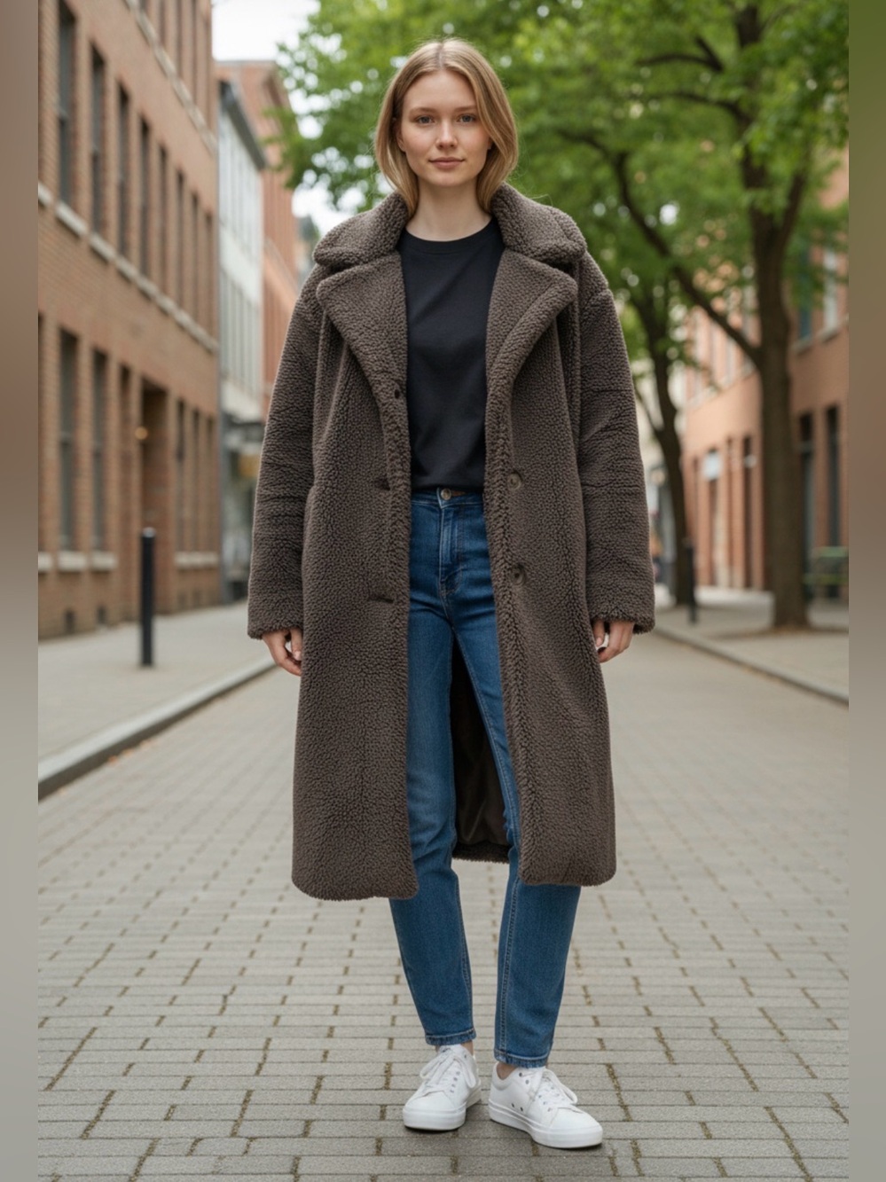 🫶🏻 GAP Long Teddy Coat in Dark Brown